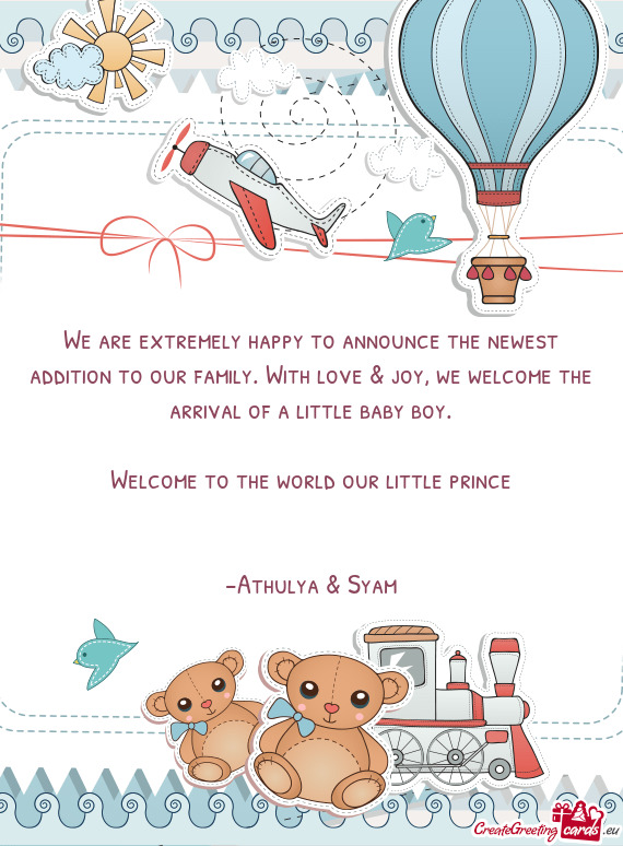 Welcome to the world our little prince