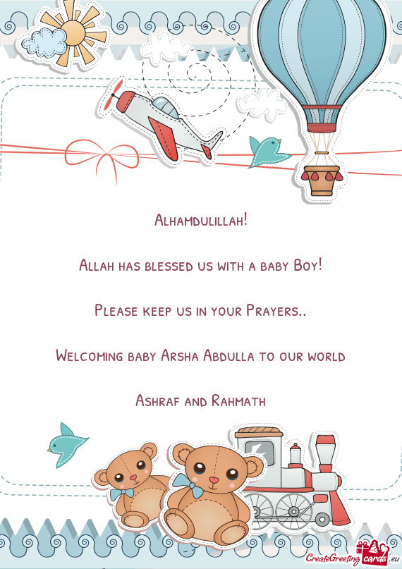 Welcoming baby Arsha Abdulla to our world