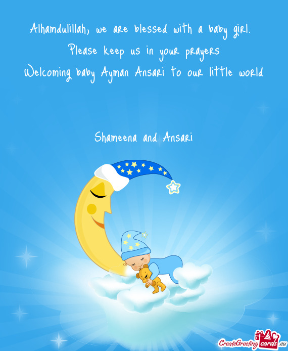 Welcoming baby Ayman Ansari to our little world