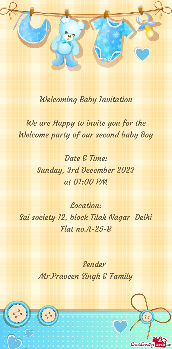 Welcoming Baby Invitation