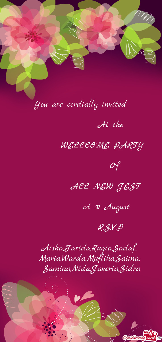 WELLCOME PARTY