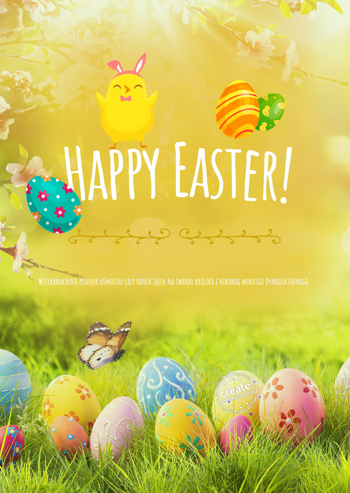 Wielkanocnych pisanek uśmiechu cały ranek jajek na twardo królika z kokardą mokrego Dyngusa fajn