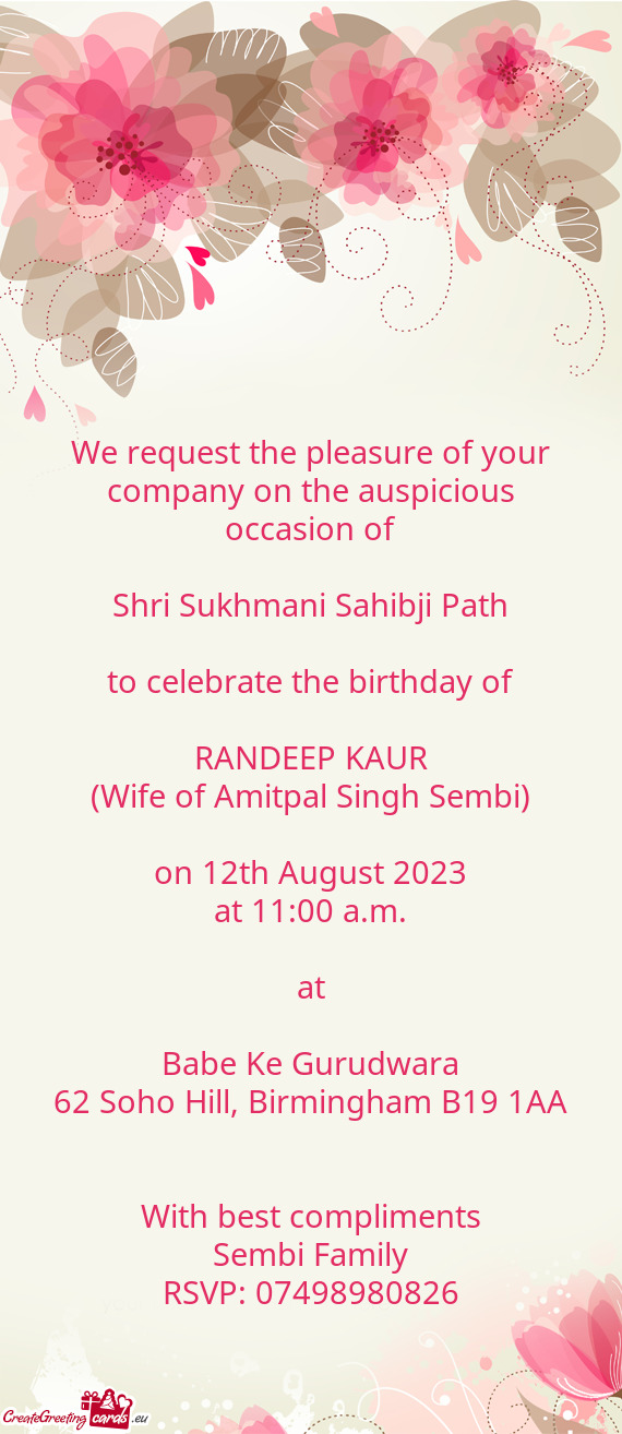 (Wife of Amitpal Singh Sembi)