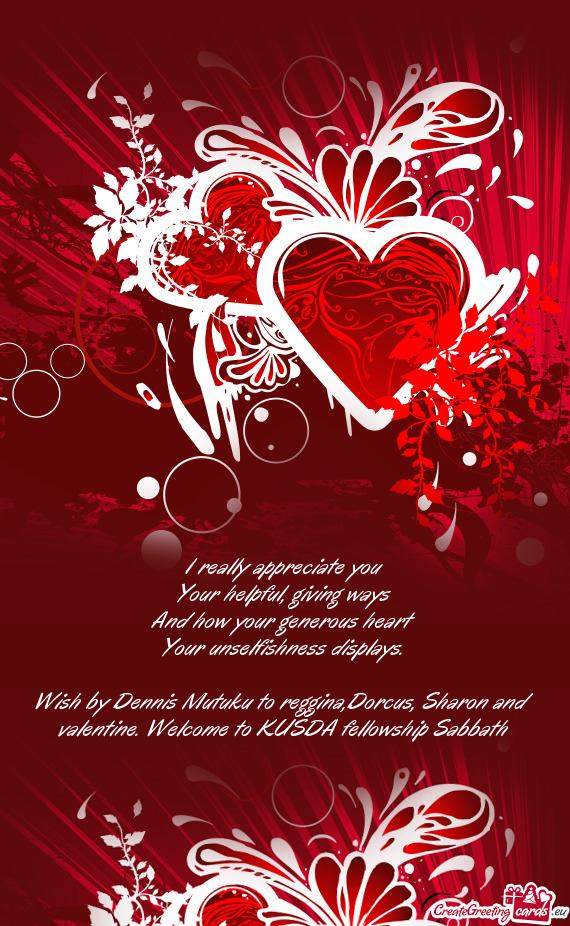 Wish by Dennis Mutuku to reggina,Dorcus, Sharon and valentine. Welcome to KUSDA fellowship Sabbath