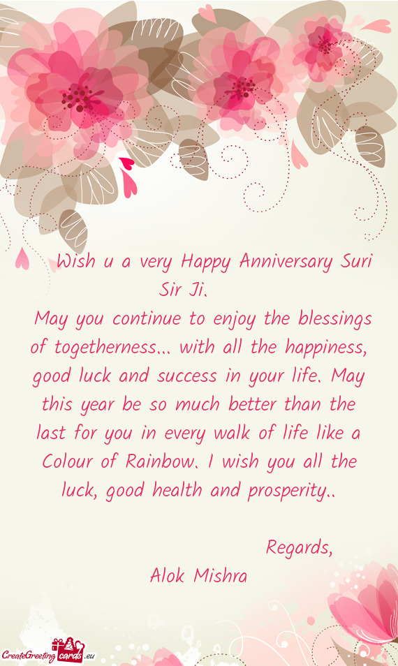 ??️Wish u a very Happy Anniversary Suri Sir Ji.❤️