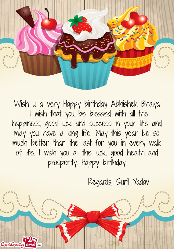 Wish u a very Happy birthday Abhishek Bhaiya