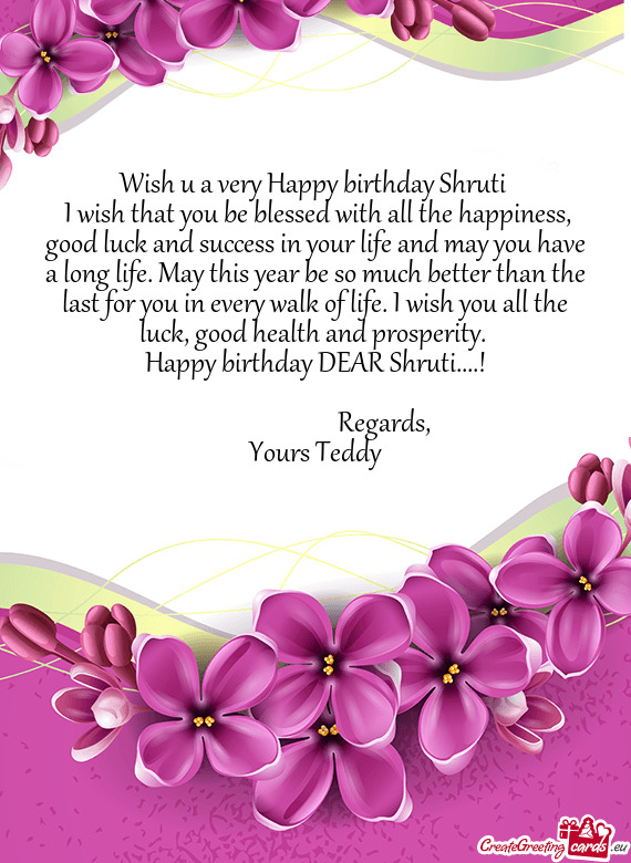 Wish u a very Happy birthday Shruti