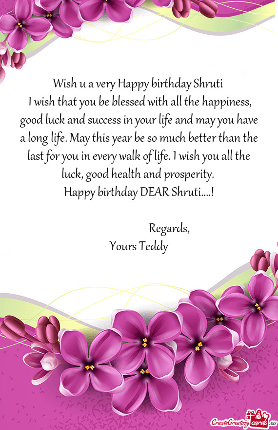 Wish u a very Happy birthday Shruti