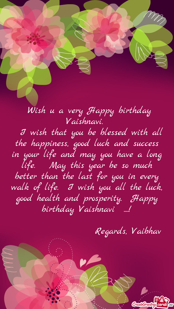 🥳Wish u a very Happy birthday Vaishnavi.🎂