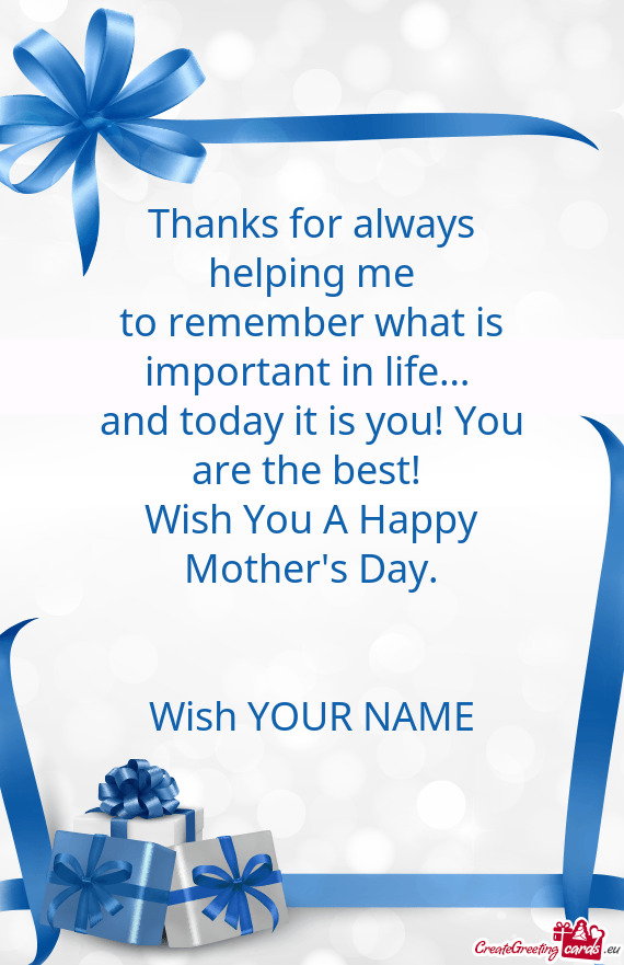 Wish You A Happy Mother's Day