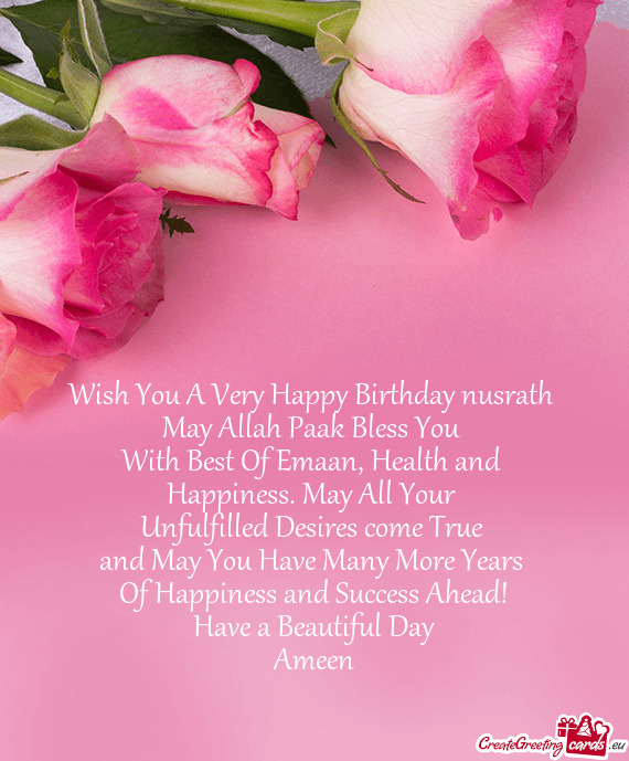 Wish You A Very Happy Birthday nusrath