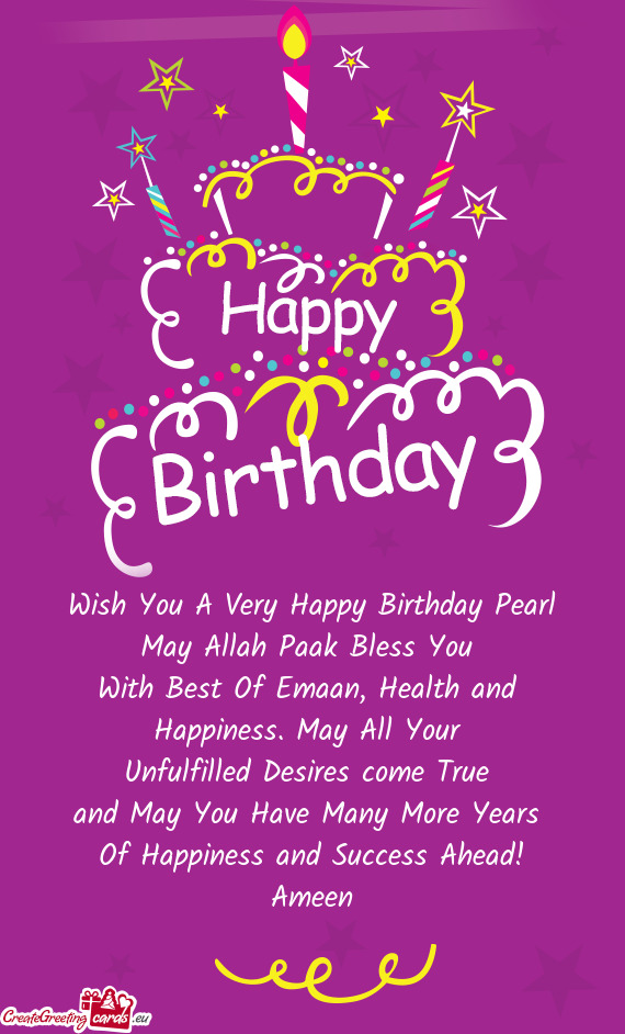 Wish You A Very Happy Birthday Pearl
