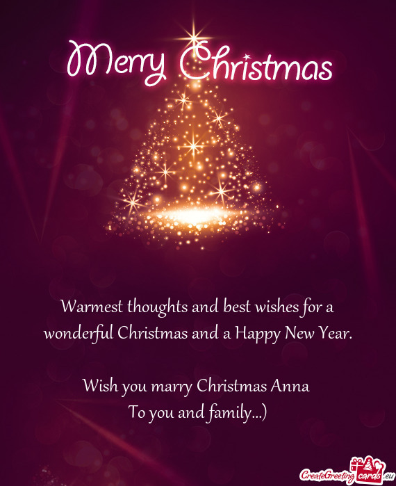 Wish you marry Christmas Anna - Free cards