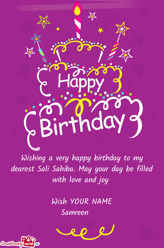 Wishing a very happy birthday to my dearest Sali Sahiba. May your day be filled with love and joy