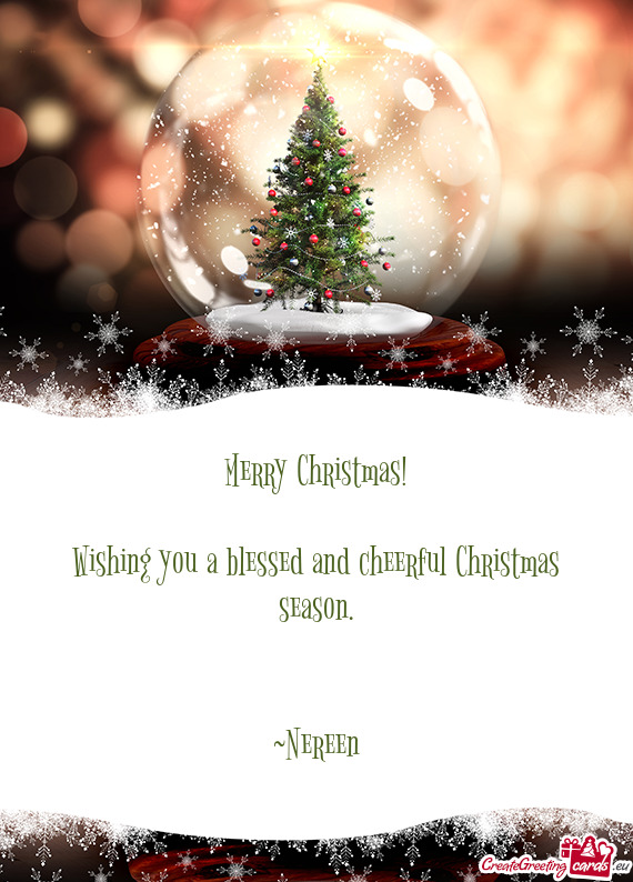 Wishing you a blessed and cheerful Christmas season