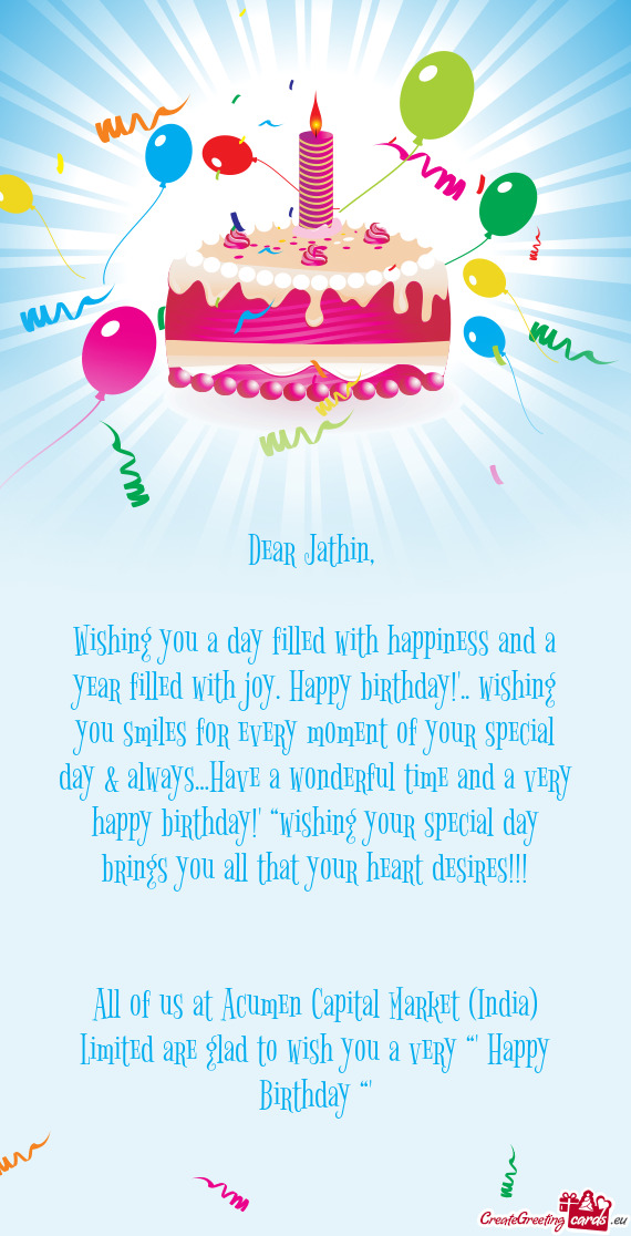 Wishing You A Day Filled With Happiness And A Year Filled With Joy Happy Birthday Wishing Y Free Cards