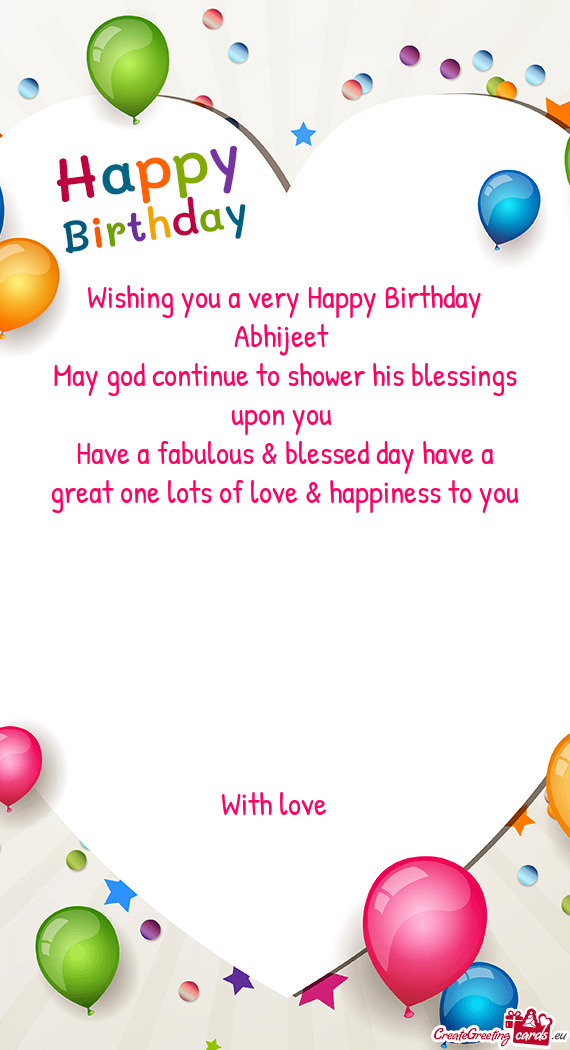 Wishing you a very Happy Birthday Abhijeet