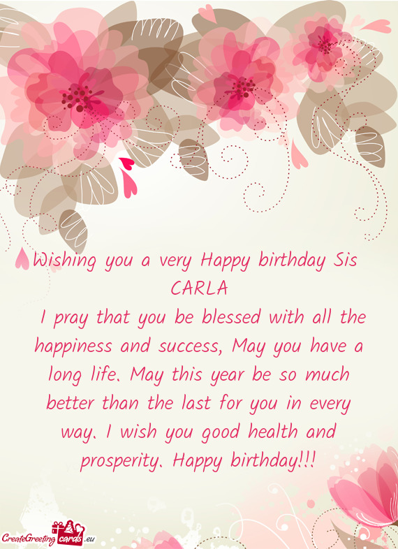 Wishing you a very Happy birthday Sis