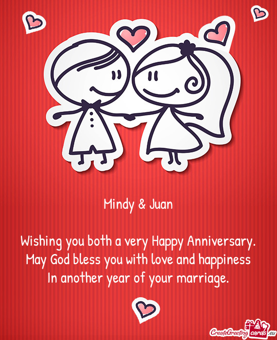 Wishing you both a very Happy Anniversary