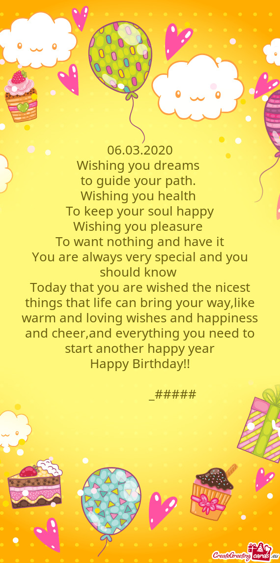 Wishing you dreams