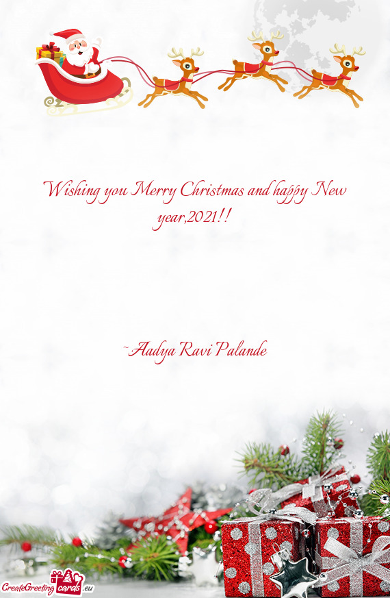 Wishing you Merry Christmas and happy New year,2021