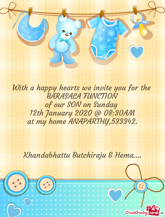 With a happy hearts we invite you for the