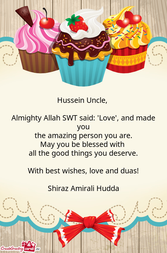 With best wishes, love and duas