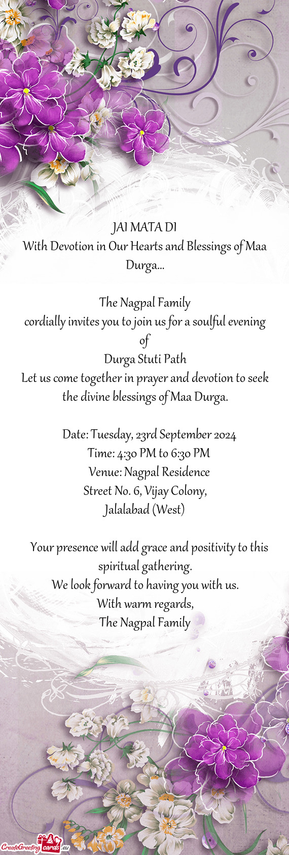 With Devotion in Our Hearts and Blessings of Maa Durga…