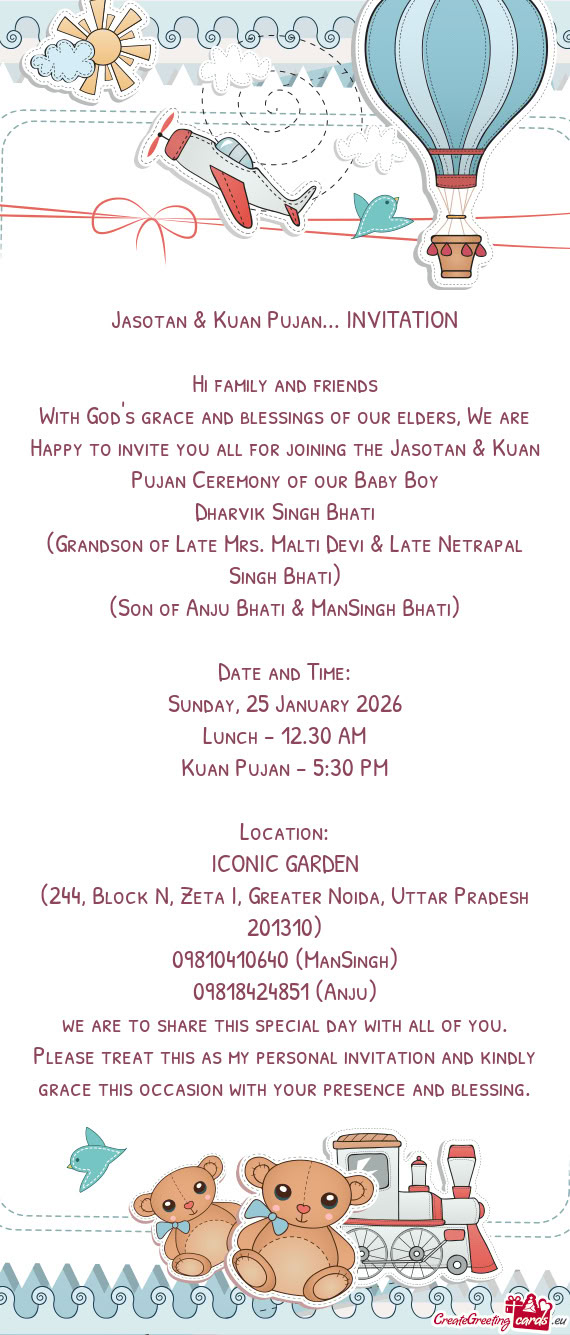 With God's grace and blessings of our elders, We are Happy to invite you all for joining the Jasotan