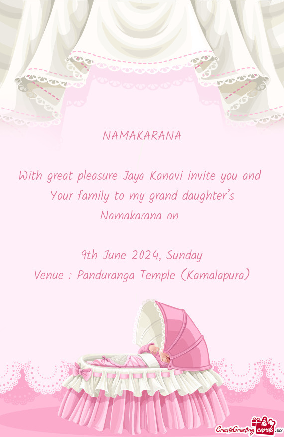 With great pleasure Jaya Kanavi invite you and