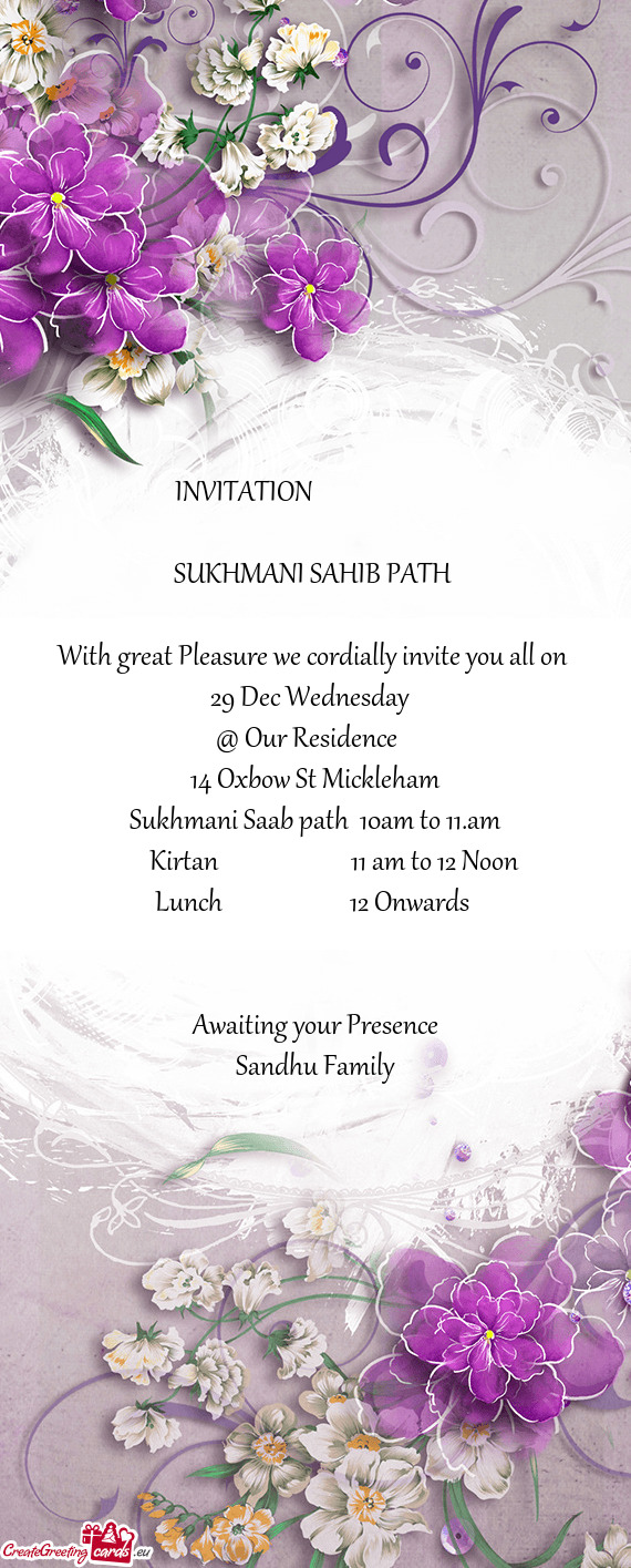 With great Pleasure we cordially invite you all on