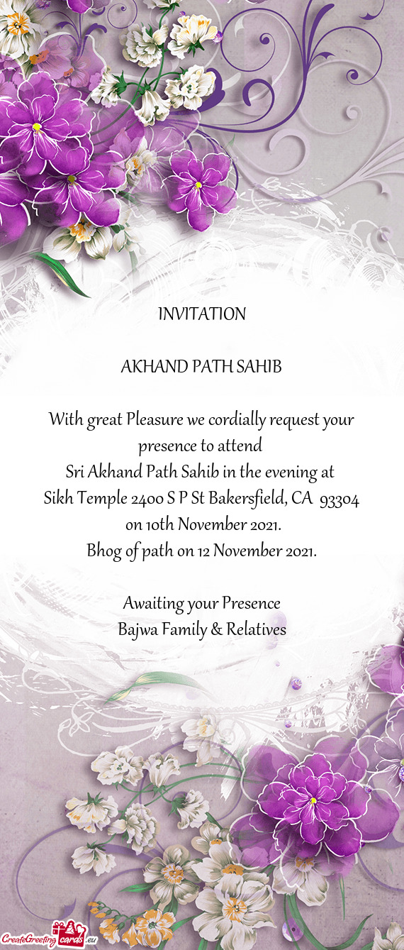 With great Pleasure we cordially request your presence to attend
