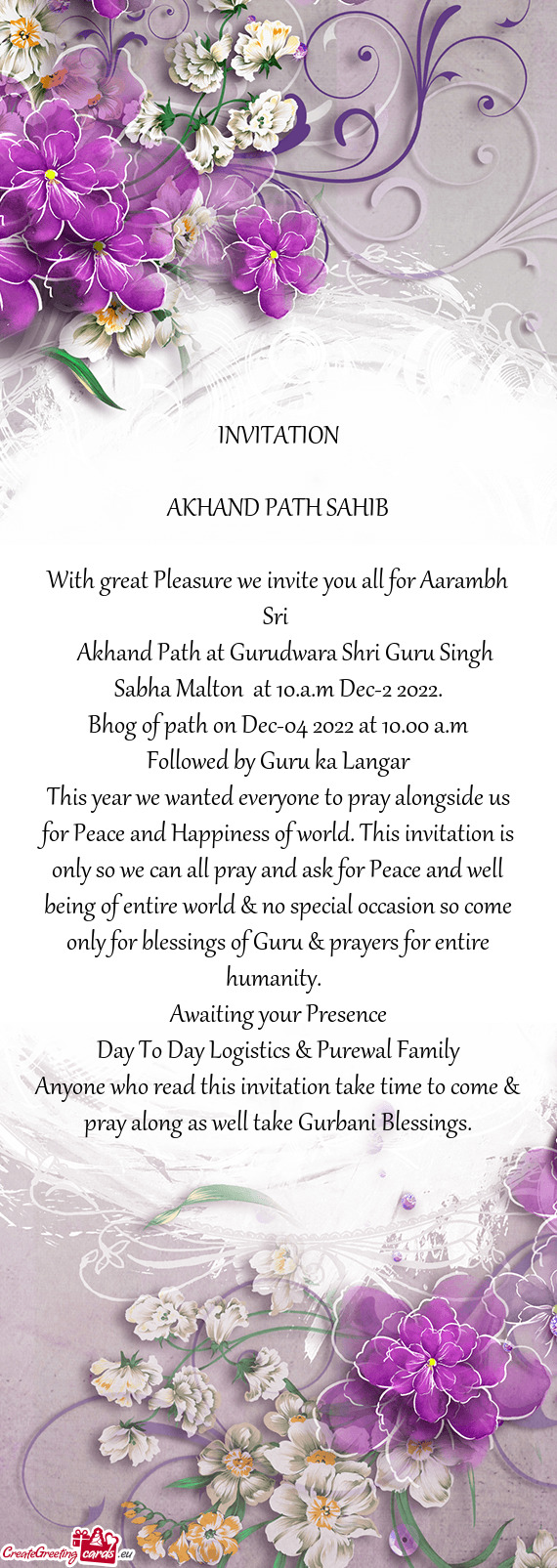 With great Pleasure we invite you all for Aarambh Sri