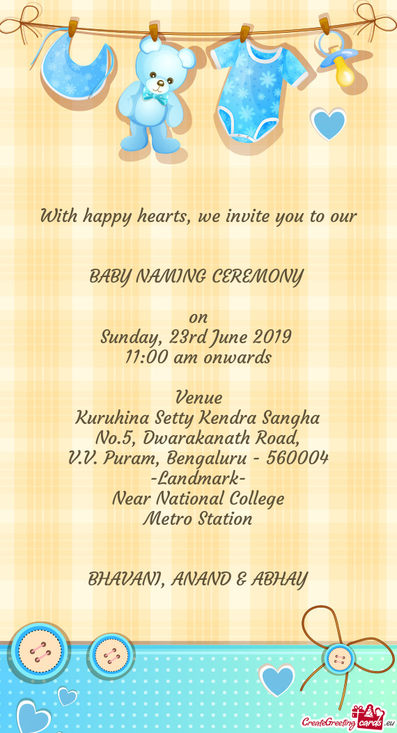 With happy hearts, we invite you to our