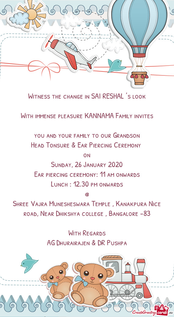 With immense pleasure KANNAMA Family invites