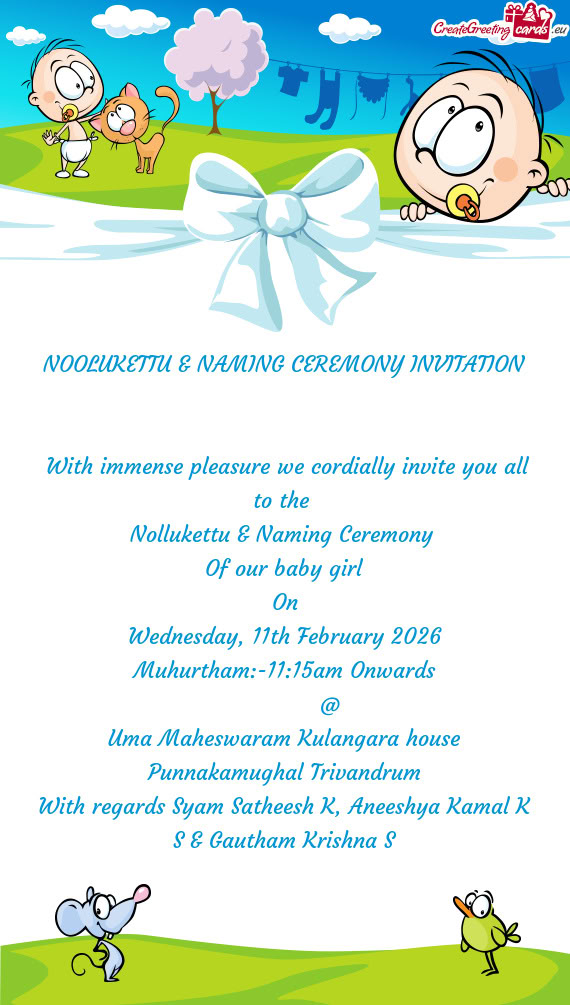 With immense pleasure we cordially invite you all to the