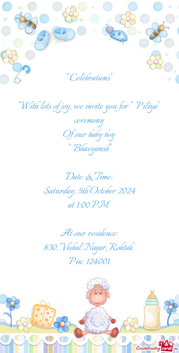 With lots of joy, we invite you for “ Piliya” ceremony