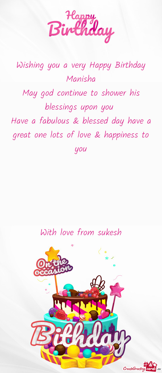 With love from sukesh