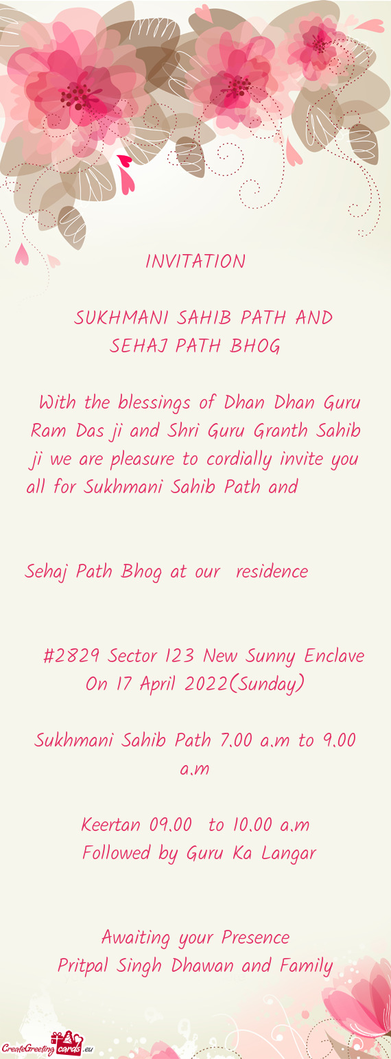 With the blessings of Dhan Dhan Guru Ram Das ji and Shri Guru Granth Sahib ji we are pleasure to co