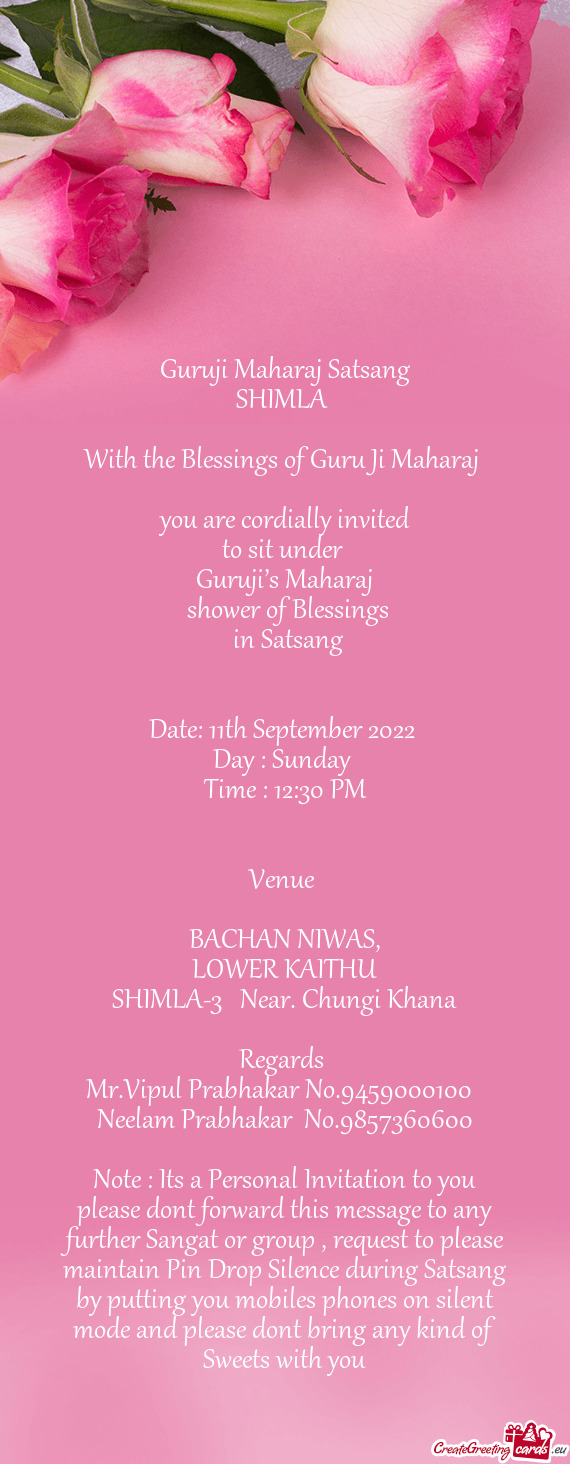 With the Blessings of Guru Ji Maharaj