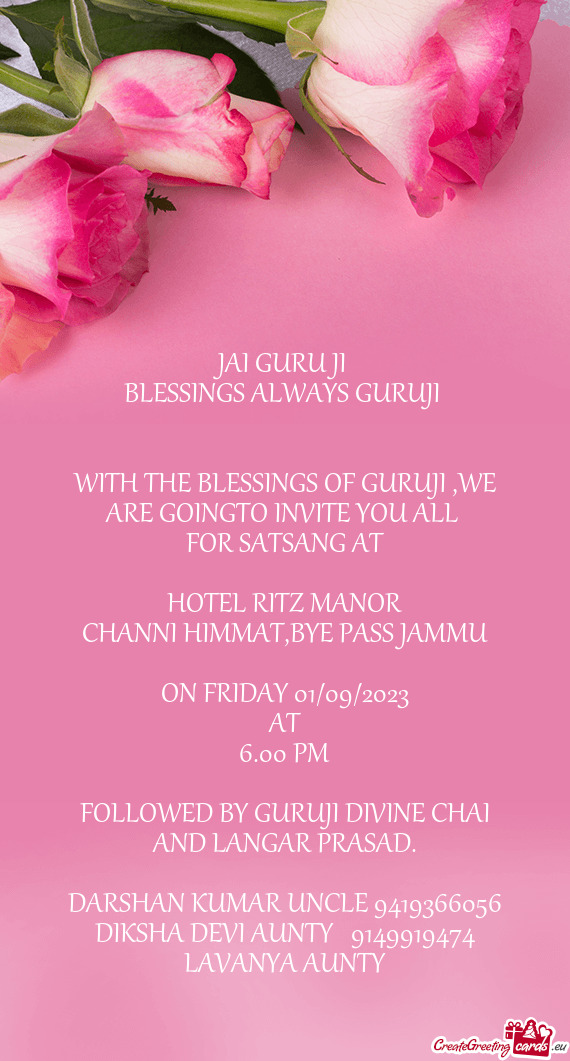 WITH THE BLESSINGS OF GURUJI ,WE ARE GOINGTO INVITE YOU ALL