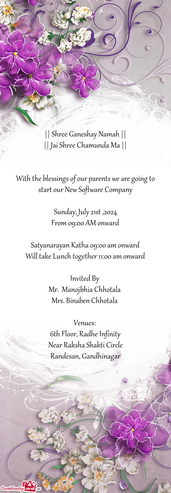 With the blessings of our parents we are going to start our New Software Company