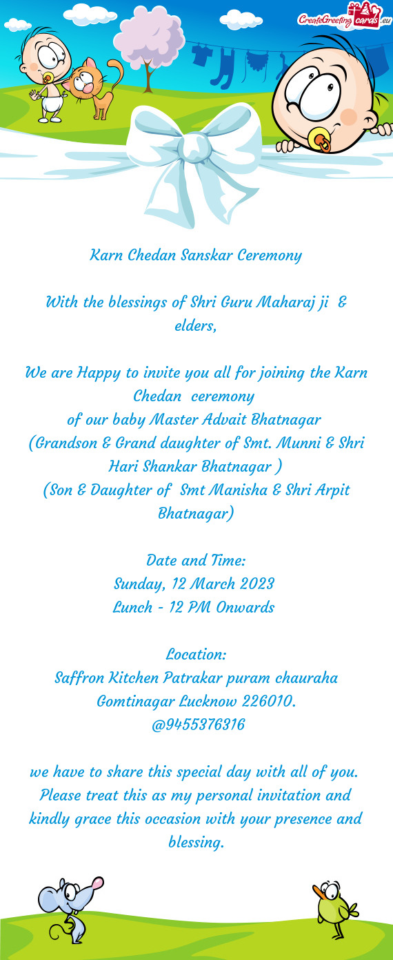 With the blessings of Shri Guru Maharaj ji & elders