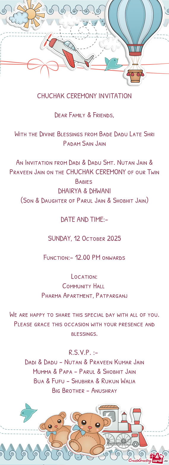 With the Divine Blessings from Bade Dadu Late Shri Padam Sain Jain