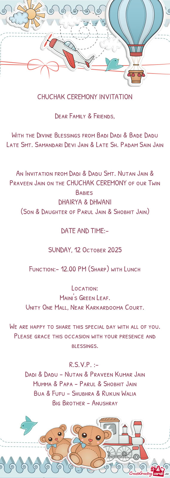 With the Divine Blessings from Badi Dadi & Bade Dadu