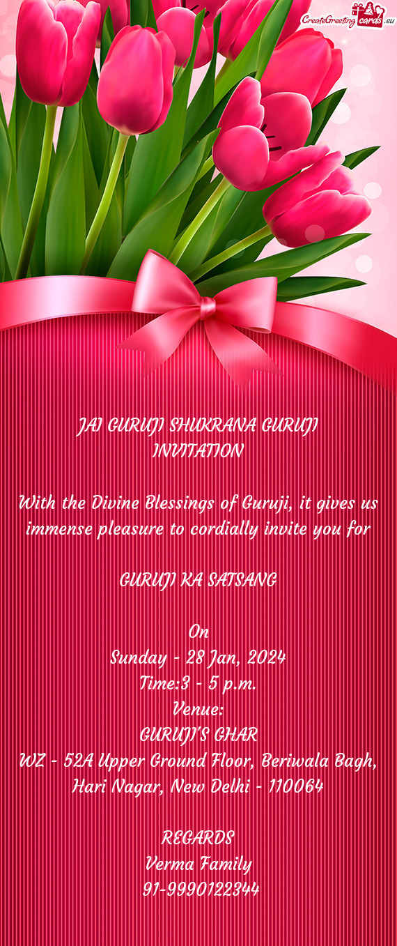 With the Divine Blessings of Guruji, it gives us immense pleasure to cordially invite you for