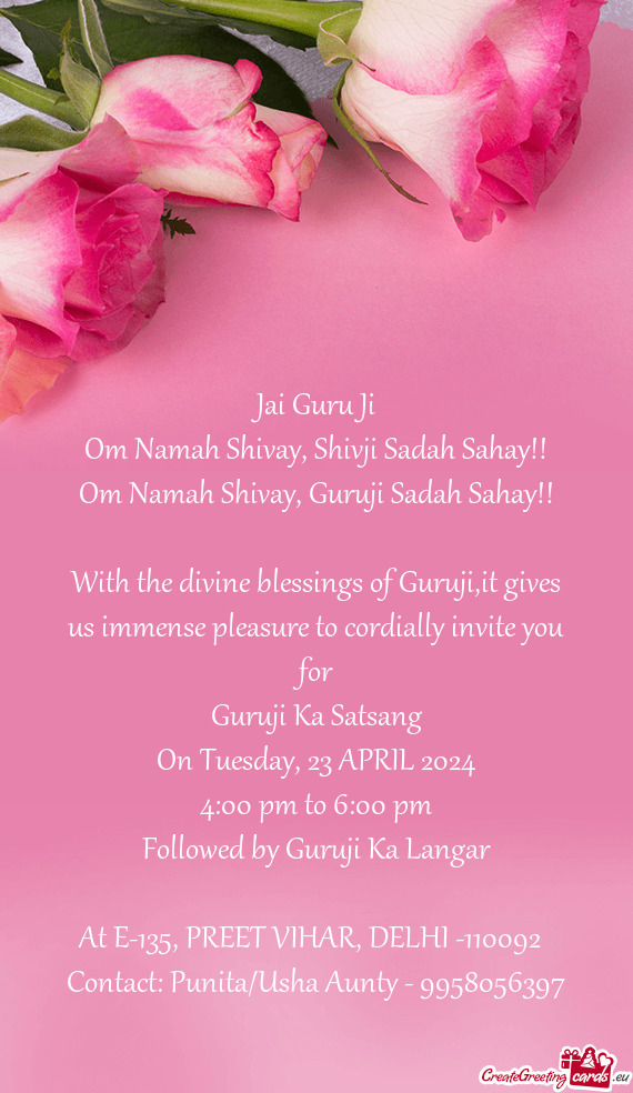With the divine blessings of Guruji,it gives us immense pleasure to cordially invite you