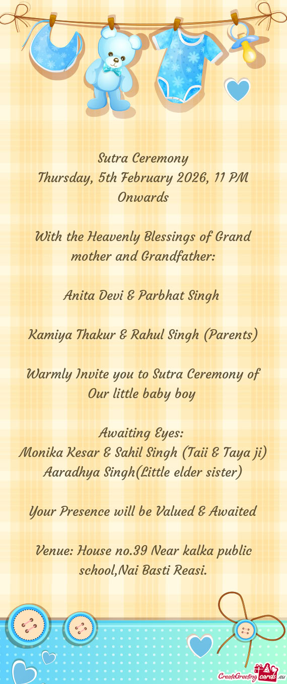 With the Heavenly Blessings of Grand mother and Grandfather