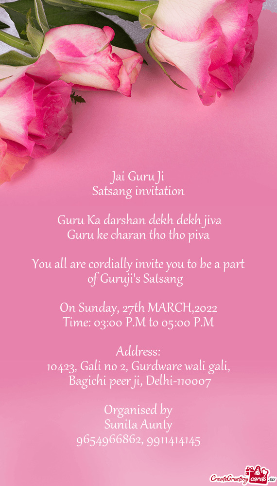 You all are cordially invite you to be a part of Guruji