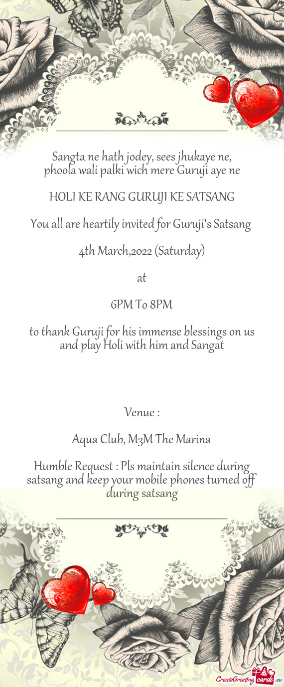 You all are heartily invited for Guruji